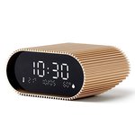 Lexon Ray Clock Lcd Alarm Clock w Temp & Humidity Display - Gold