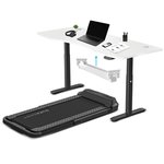 V-Fold Treadmill w/ ErgoDesk Auto White Standing Desk 1500mm