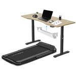 V-Fold Treadmill w/ ErgoDesk Auto Oak Standing Desk 1800mm