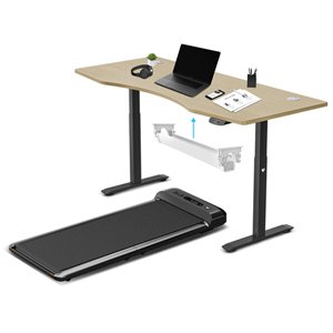 WalkingPad M2 Treadmill w/ ErgoDesk Auto Oak Standing Desk 1500mm