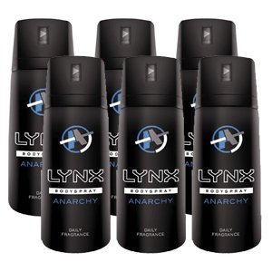 Lynx 100g Body Spray Anarchy For Him Mens Deodorant (6 Pack)
