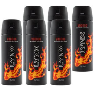 Lynx 150ml Deodorant Body Spray Voodoo - 6 Pack