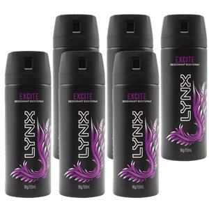 Lynx 150ml Deodorant Body Spray Excite - 6 Pack