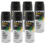 6 x Lynx Antiperspirant Australia 72h Anti Sweat