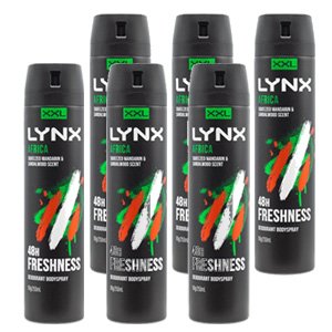 Lynx Africa XXL 161g 250ml Deodorant Bodyspray - 6 Pack