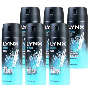 Lynx 100g Body Spray Ice Chill Iced Mint & Lemon 6 Pack