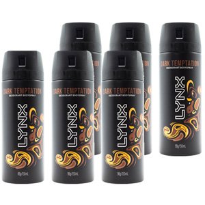 Lynx 150ml Deodorant Body Spray Dark Temptation 6 Pack
