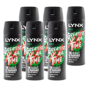 Lynx 165ml Deodorant Body Spray Africa - 6 Pack