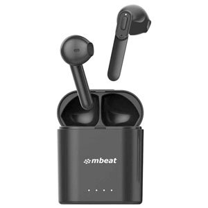 mBeat E1 True Wireless Earbuds Charge Case Black Up to 4hr Play Time