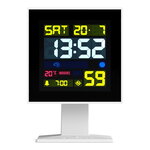 Newgate Monolith Lcd Alarm Clock White Newgate Monolith Lcd Alarm Clock White