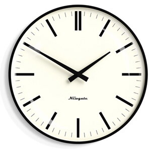 Newgate Radio City Wall Clock Bold Black Marker Dial - Matte Black