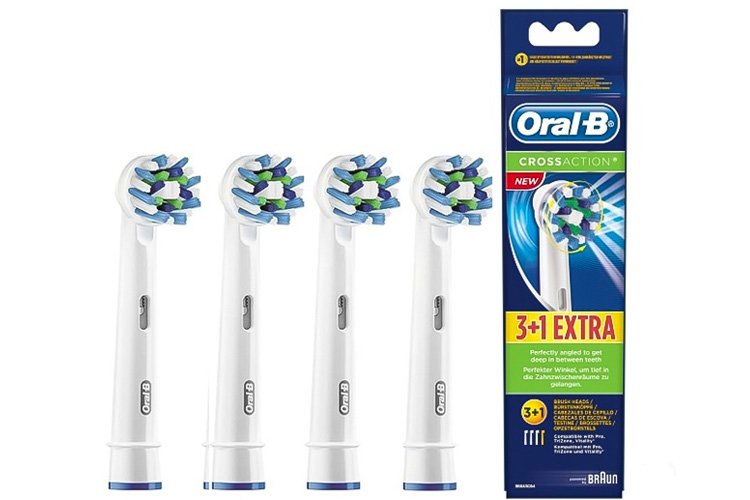 oral b crossaction replacement electric toothbrush heads 4 pack