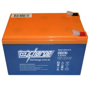 OzCharge 12V 12Ah Sealed VRLA Deep Cycle AGM Battery OCB-12-12