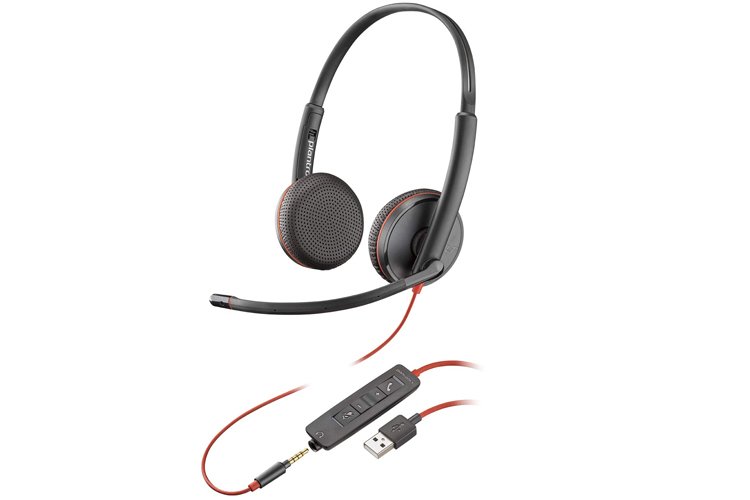 Plantronics Blackwire C3225 UC Stereo Corded Headset USB-A or USB-C
