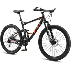 Progear Trail Dual Suspension Mountain Bike - Black Ember 19cm Progear Trail Dual Suspension Mountain Bike - Black Ember 19cm