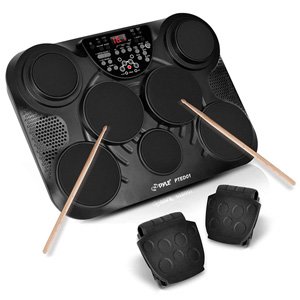 Pyle Electronic Table Top Drum Kit 7 Drum Pads w/ Touch Sensitivity