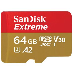 SanDisk Extreme 64GB V30 U3 A2 microSDXC UHS-I Card