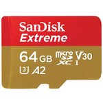 SanDisk Extreme 64GB V30 U3 A2 microSDXC UHS-I Card