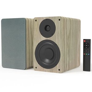 Silcron SLR05 Wireless Active Bookshelf Speakers - Wood