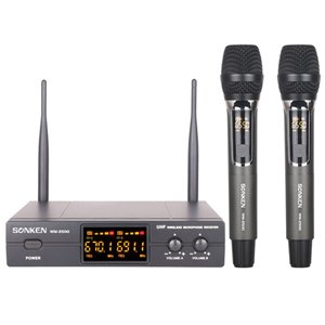 Sonken WM2500 UHF Dual Channel Professional Wireless Microphone Kit