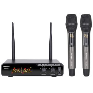 Sonken WM3500 UHF Dual Channel Professional Wireless Microphone Kit