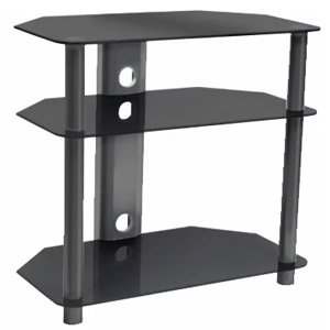 Studio Acoustics SVR332BB 3 Tier Black Glass AV Stand