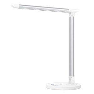 Sympa LED Desk Lamp Dimmable Light Charging Port - Silver