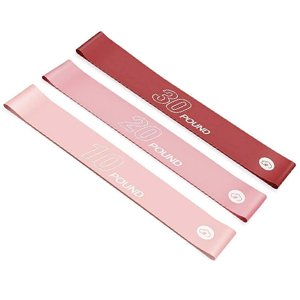 Yunmai Set of 3 Resistance Loop Yoga Belt Elastic Band Fitness Pink